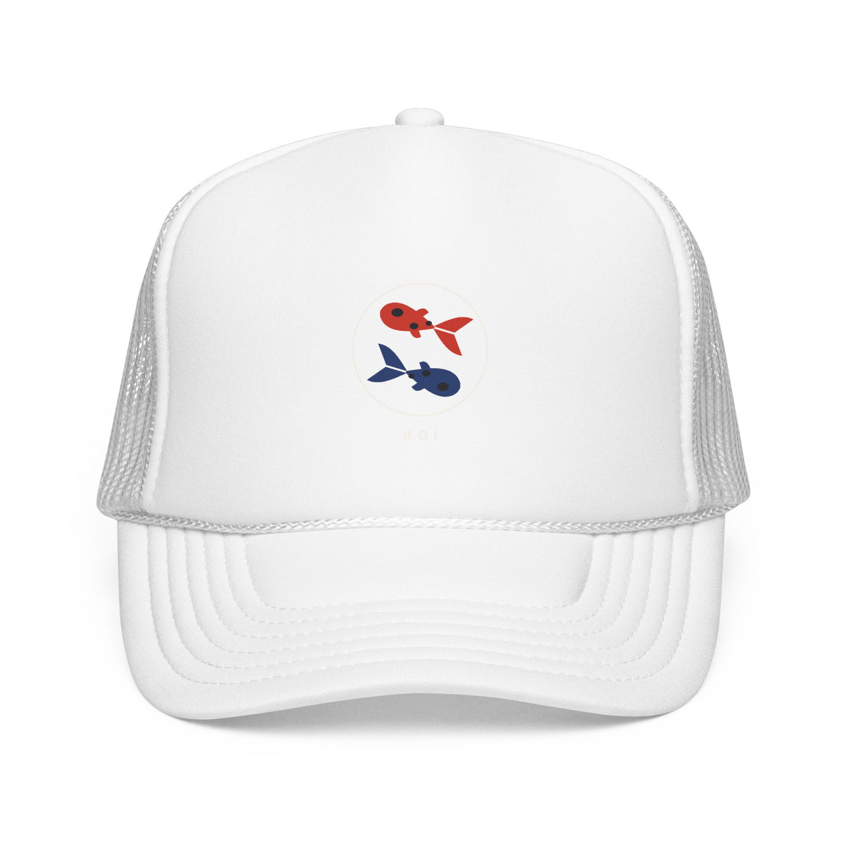 Koi Pair Trucker Cap in White