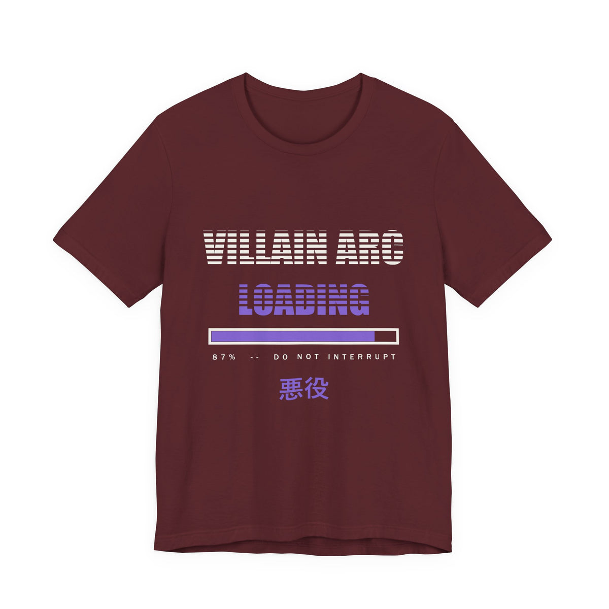 Villain Arc Loading Anime T-Shirt in Maroon