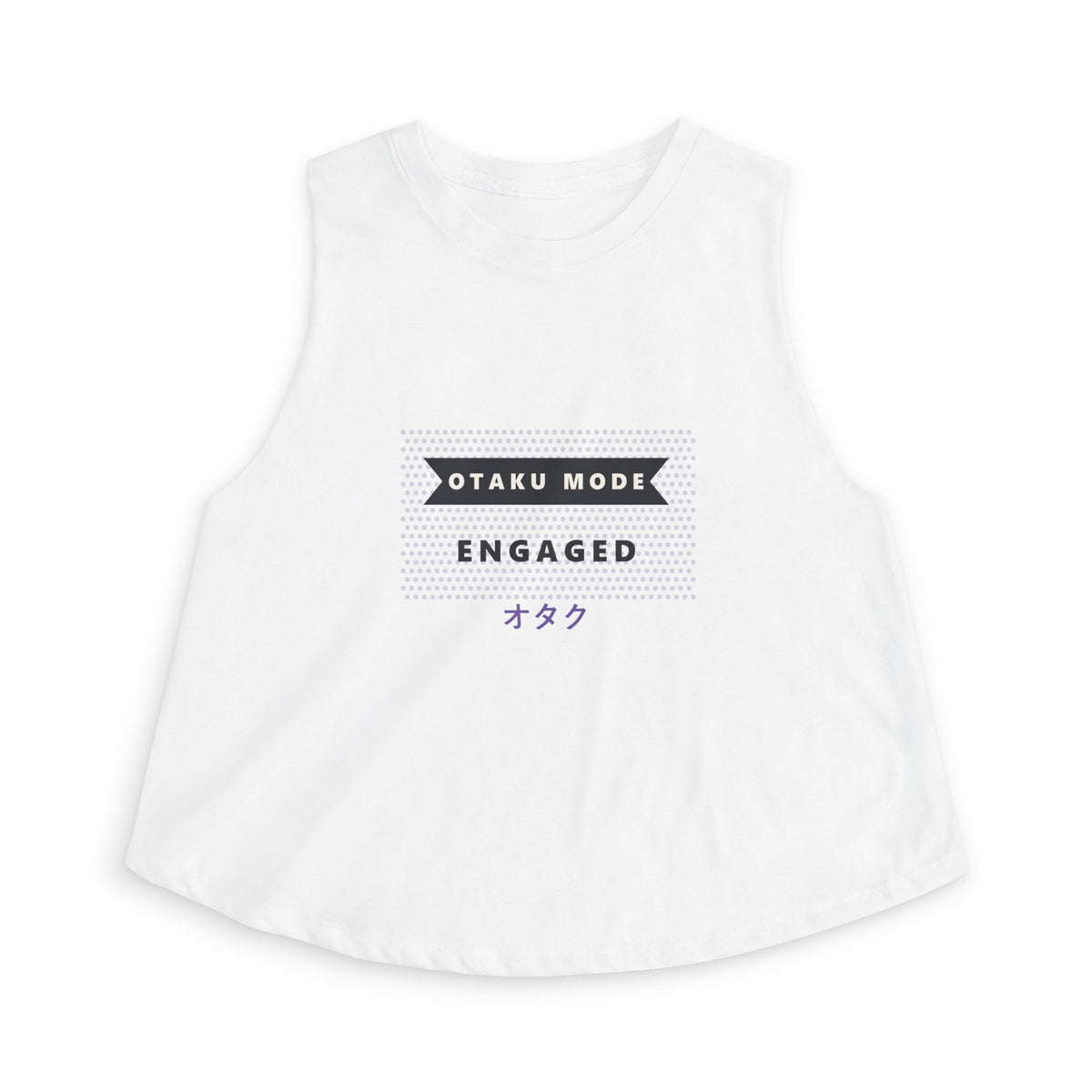 Otaku Mode Crop Top in Solid White Blend