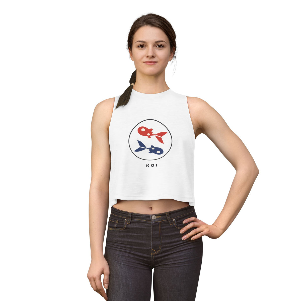 Koi Pair Crop Top - original anime design, view 2