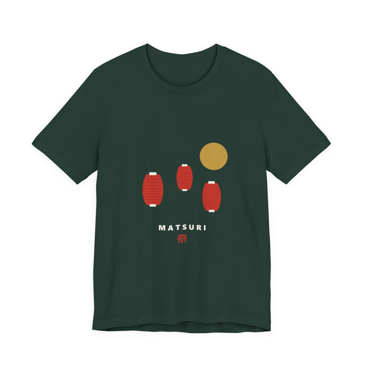 Matsuri Lanterns T-Shirt in Forest