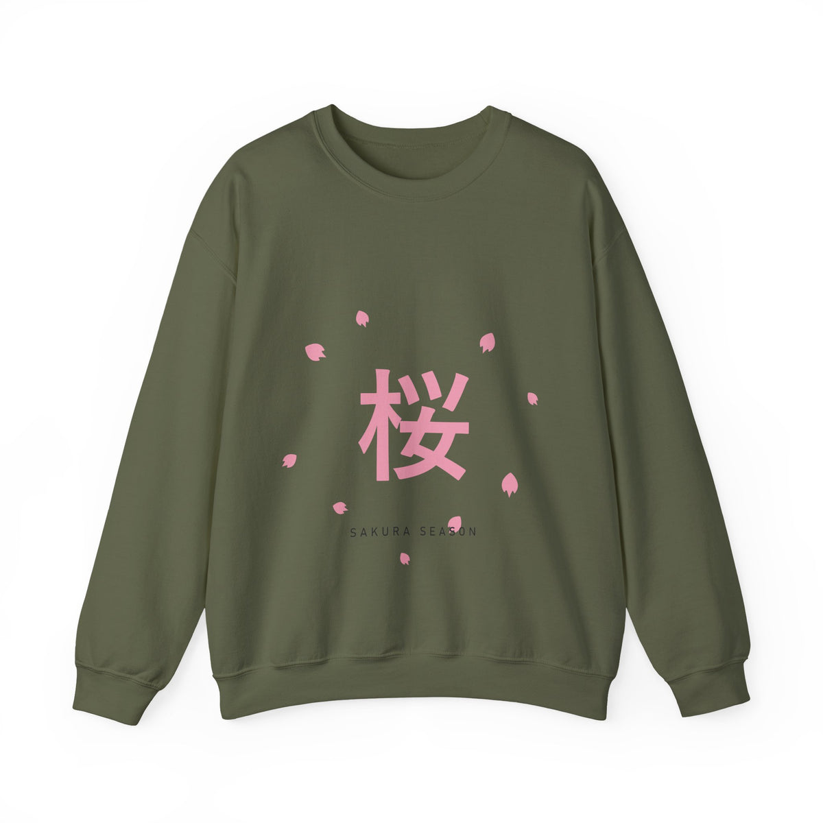 Sakura Season Sweatshirt in Military Green