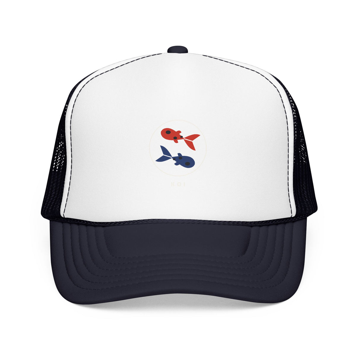 Koi Pair Trucker Cap in Navy