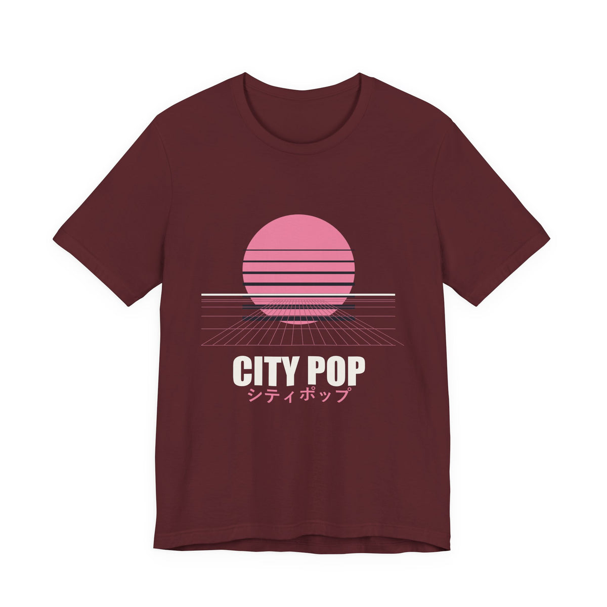 City Pop Anime T-Shirt in Maroon