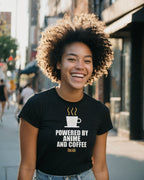 Powered By Anime And Coffee T-Shirt - original anime design, view 1