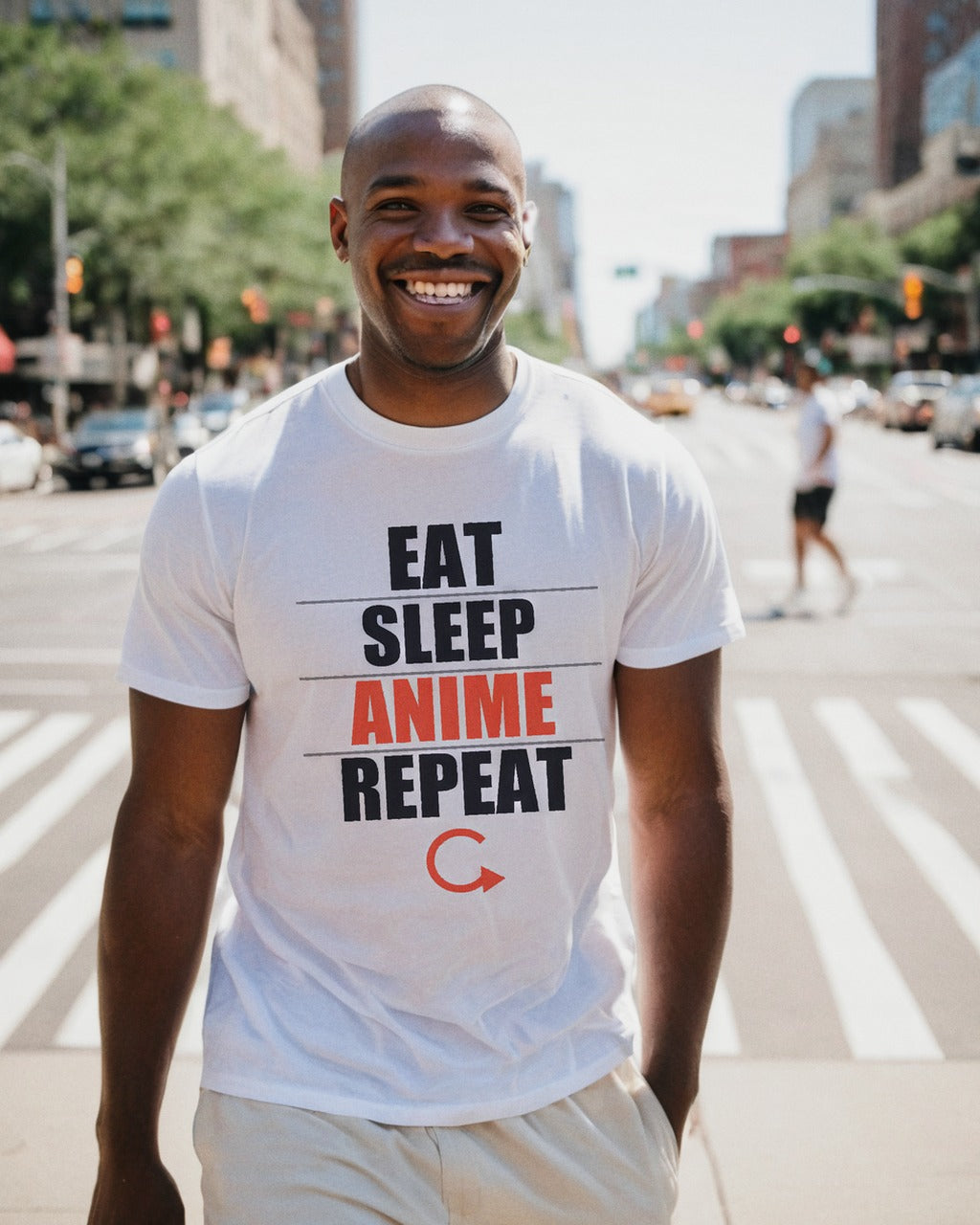 Eat Sleep Anime Repeat T-Shirt - original anime design, view 1