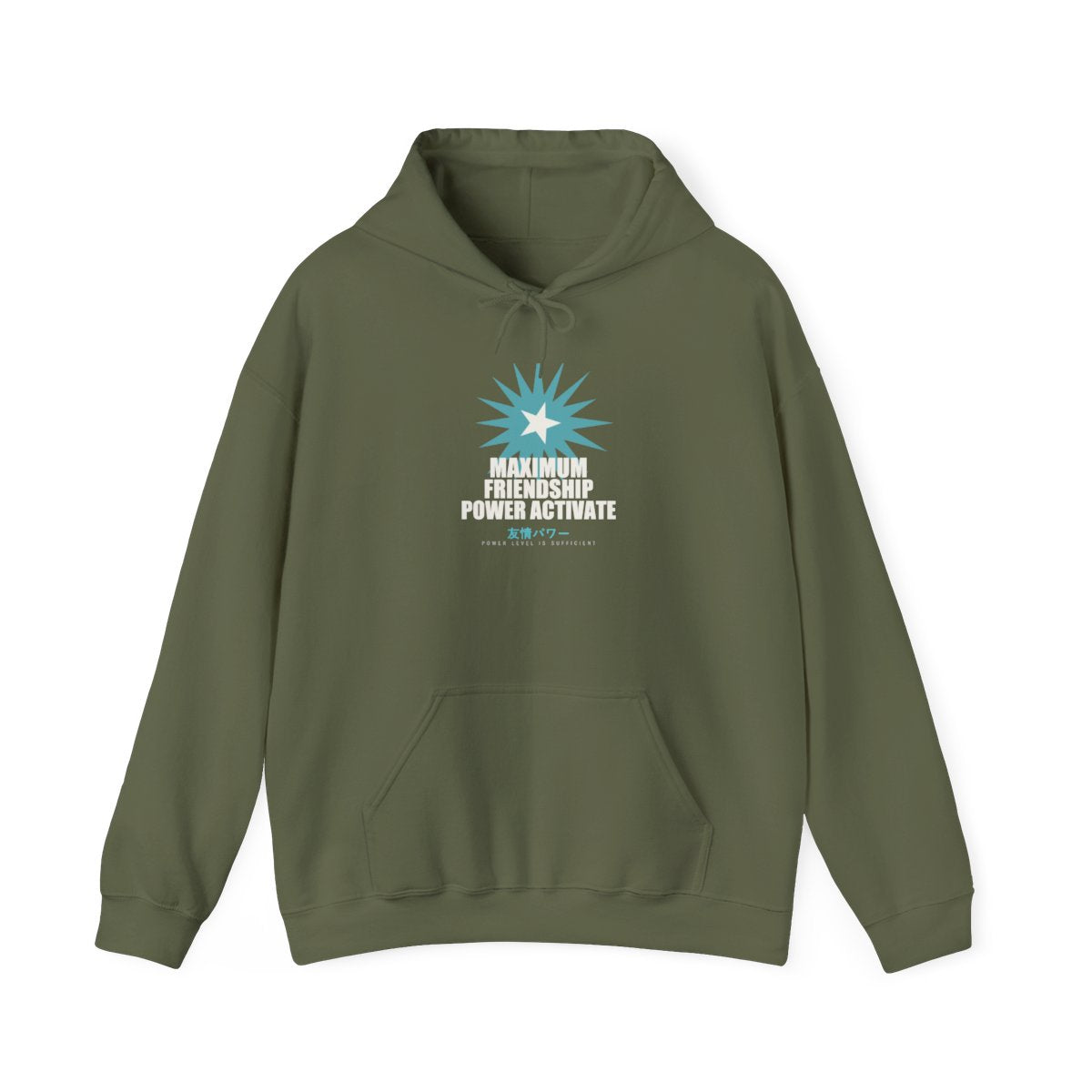 Maximum Friendship Power Activate Funny Anime Hoodie in Military Green
