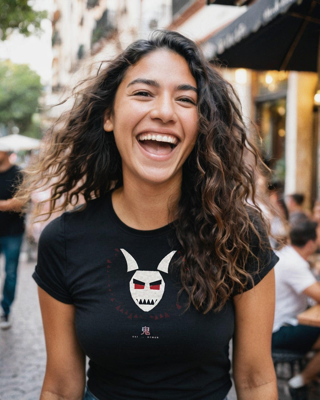 Oni Mask Anime T-Shirt - original anime design, view 1