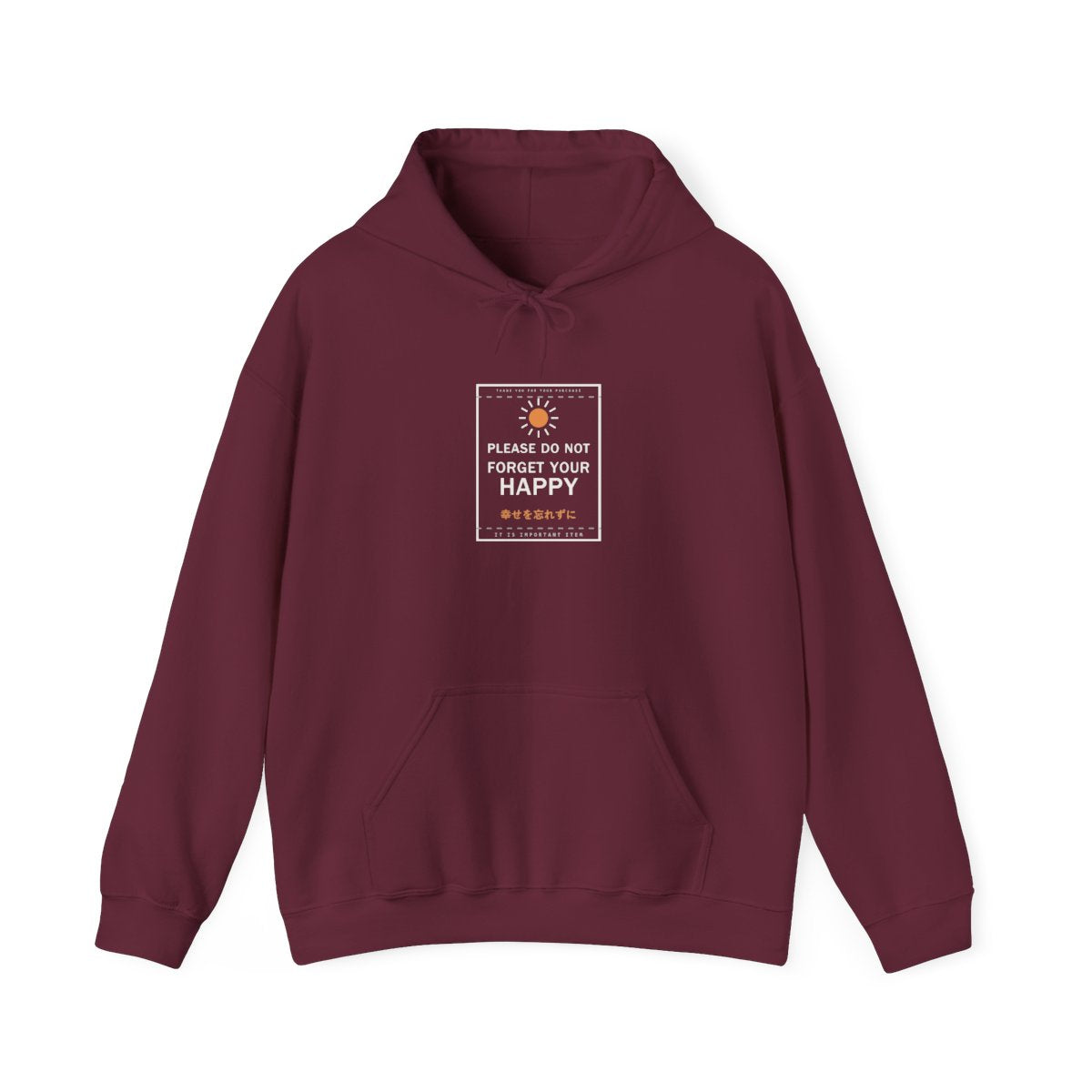 Please Do Not Forget Your Happy Funny Anime Hoodie in Maroon