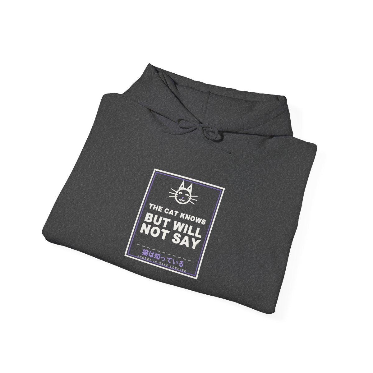 The Cat Knows But Will Not Say Funny Anime Hoodie - original anime design, view 15