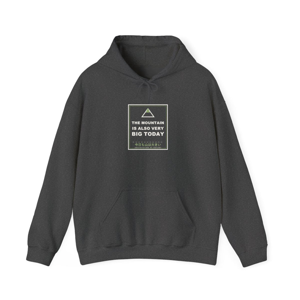 The Mountain Is Also Very Big Today Funny Anime Hoodie in Dark Heather