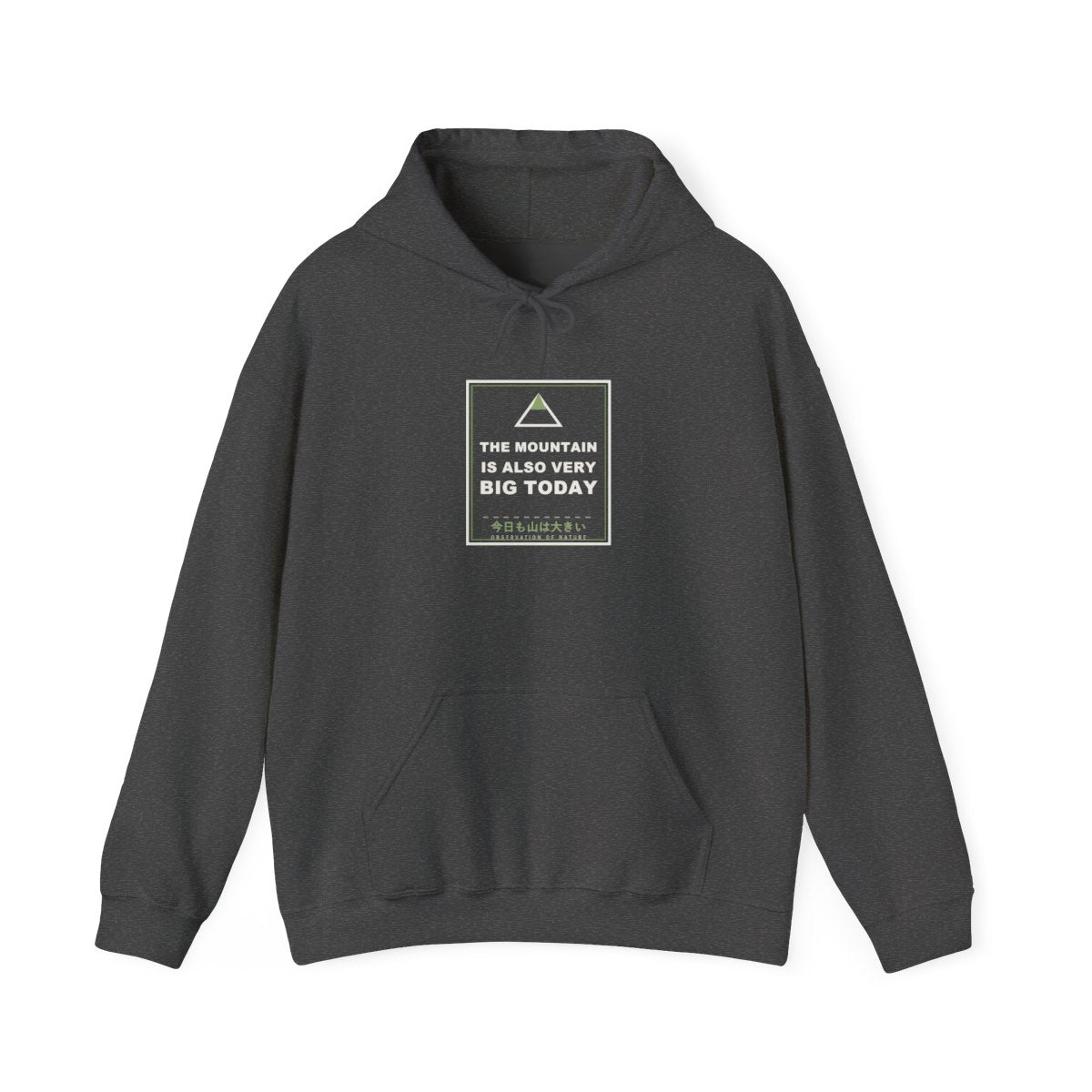 The Mountain Is Also Very Big Today Funny Anime Hoodie in Dark Heather