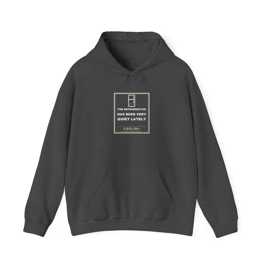 The Refrigerator Has Been Very Quiet Lately Funny Anime Hoodie in Dark Heather